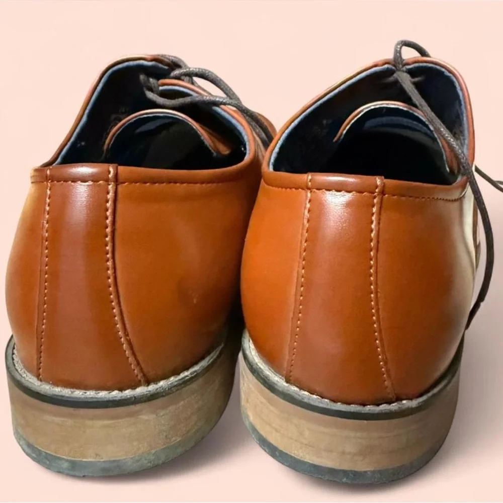 Classic Tan Men's Leather Oxford Dress Shoes